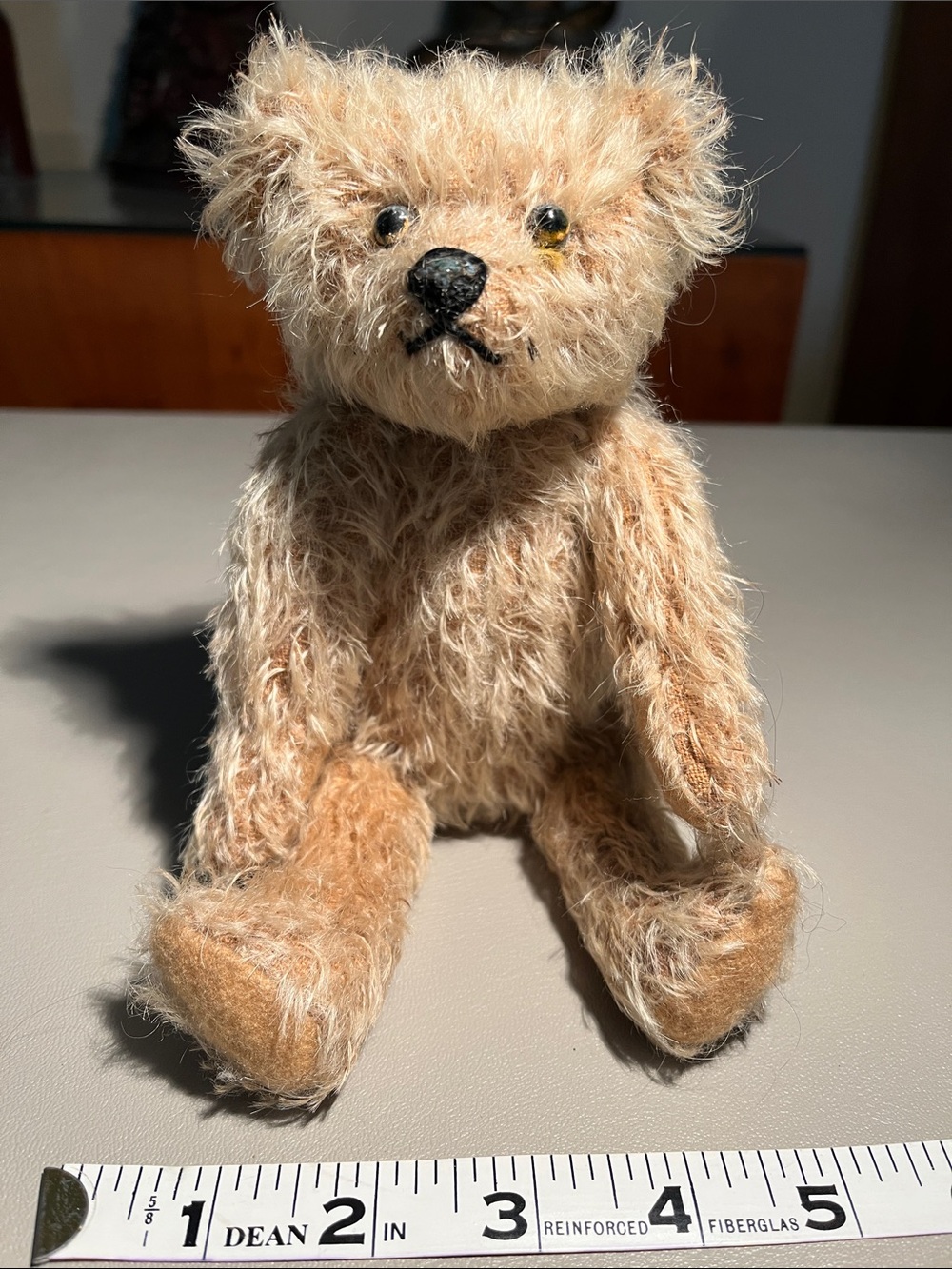 Vintage-Style Beige Mohair Teddy Bear